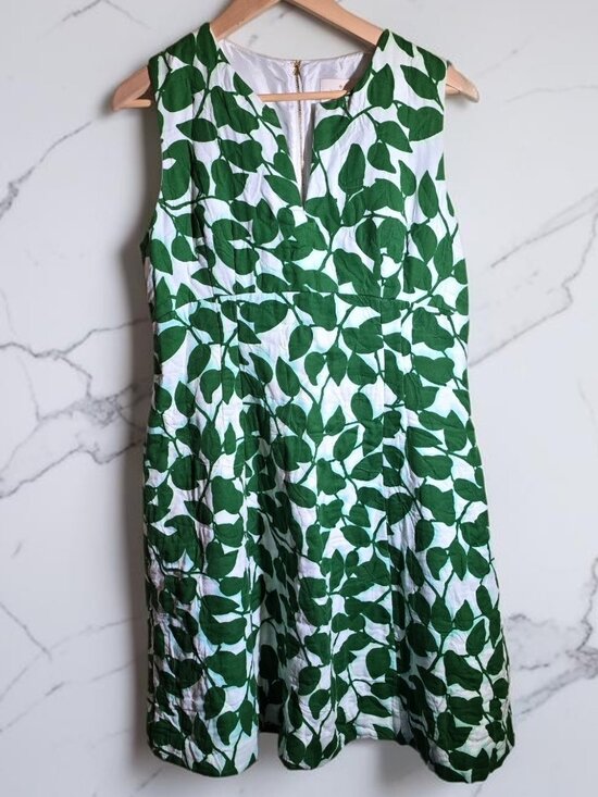 kate spade Dresses & Skirts - Kate Spade Quilted Garden Leaves Piqué Dress Size 14